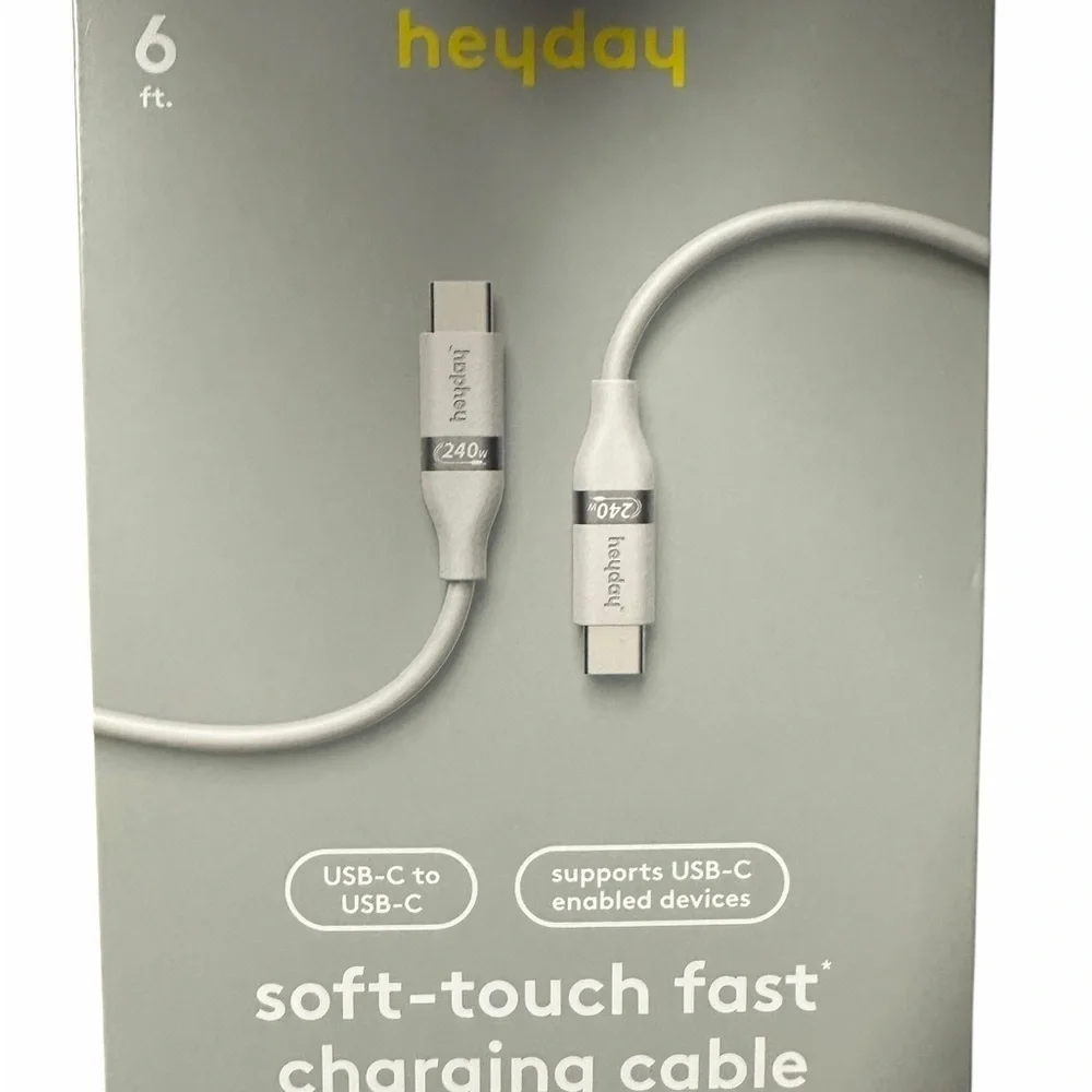 Heyday Gray USB-C to USB-C Charging Cable